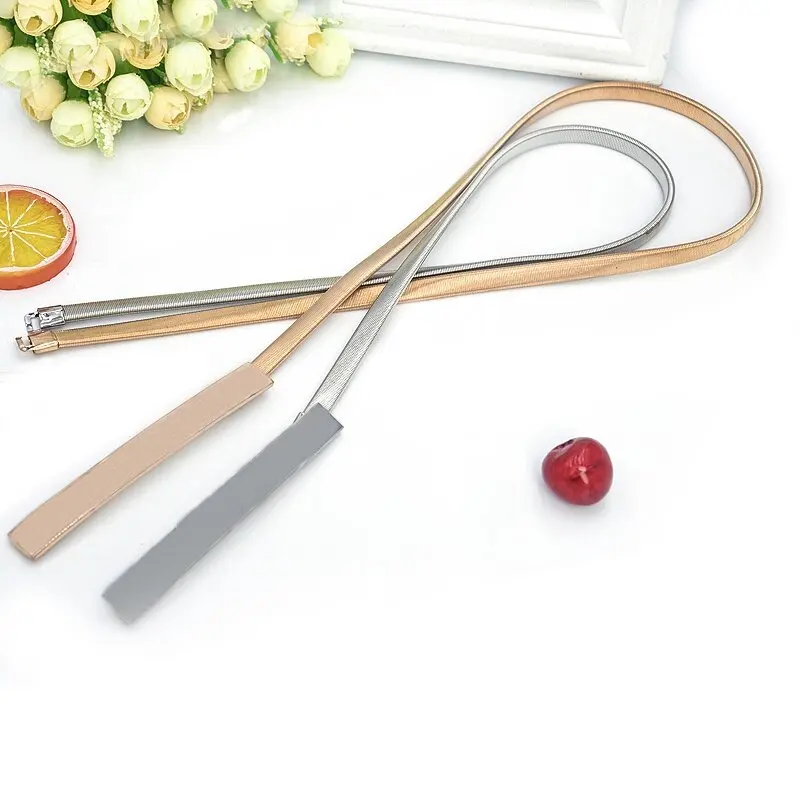 Cintos elásticos finos para mulheres, cintos femininos, dourados e prateados, cintos femininos, cintos femininos, GM006