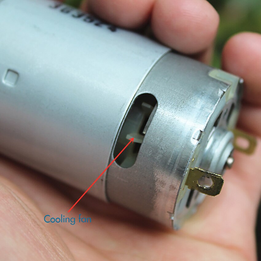 550 Motor DC12V 60W 19000 rpm High Power DC Motor Forward and Reverse Motor with Cooling Fan, Shaft Diameter 3.175mm, M3 Hole