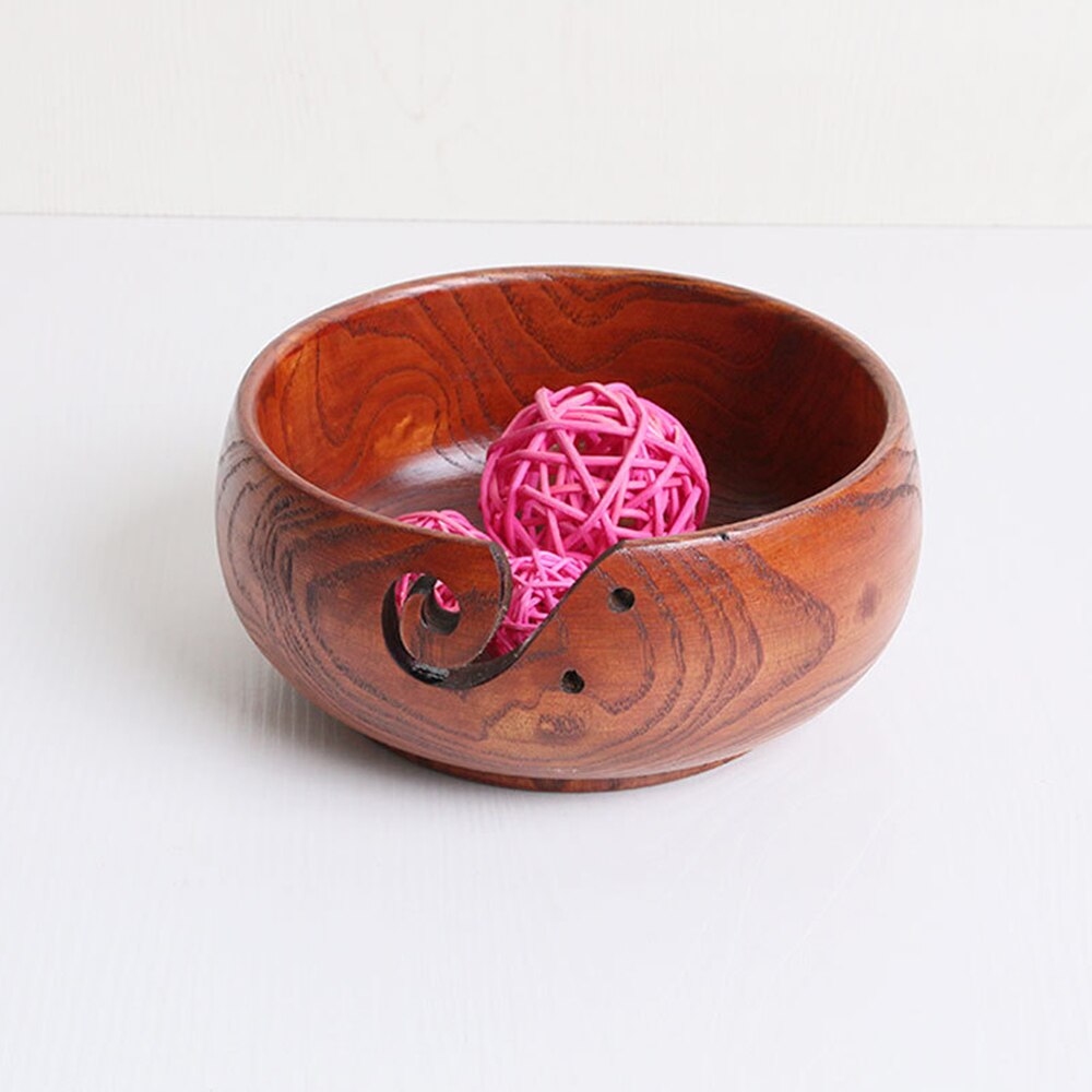 1 Piece Wooden Yarn Bowl Wooden Yarn Bowl Storage Textile Wooden Bowl Wool Storage Bowl Handmade Sewing Supplies