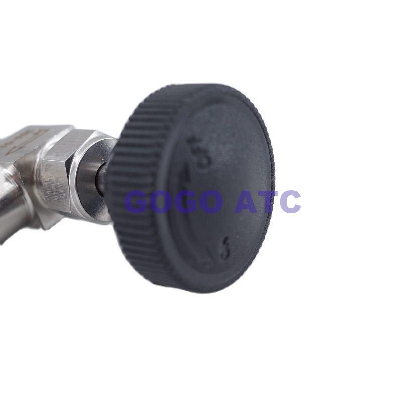 Válvula de aguja ajustable 1/8 ''1/4'' 3/8 "1/2" Ángulo recto hembra G hilo SS304 para válvula de aguja de aceite de Gas de agua