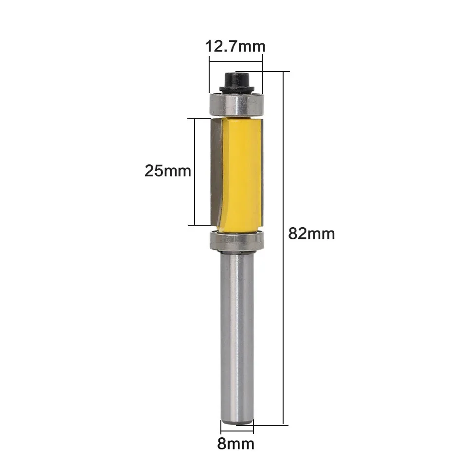 1PC 8MM Schacht Frees Houtsnijwerk Flush Trim Router Bit Top & Bottom Lager Houtbewerking Tool houtbewerking Frezen: Default Title