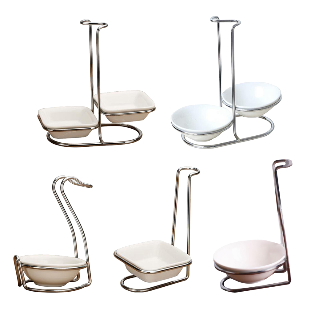 Stainless Steel Spoon Rest Holder Long Handle Vertical Saving Soup Ladles Holders Ladle Rest Soup Ladle Holder