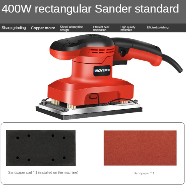 220V Sand paper machine grinding machine paint wall putty small polishing machine woodworking electric wood sanding machine: Red