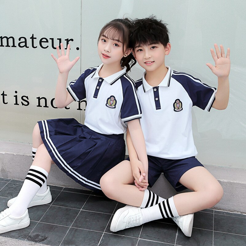 school girl uniform summer style boy British style children's middle school uniforms for primary school students