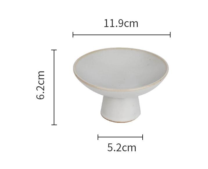 Green Glaze High Fruit Bowl Ceramic High Sashimi Plate Tea Plate Decoration: C