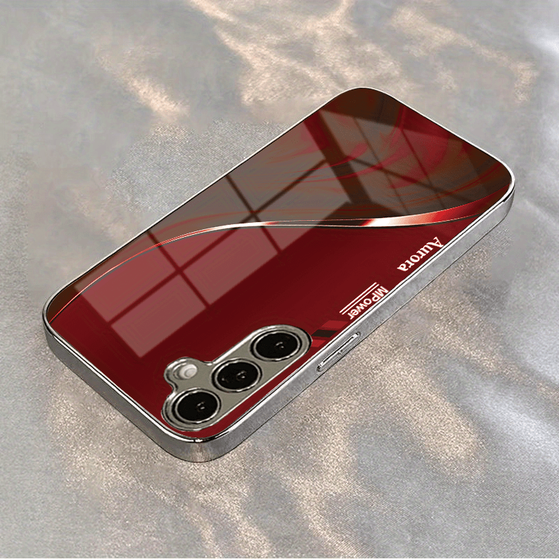 Patroonontwerp schokbestendige glazen hoes met verzilverde telefoonhoes voor Galaxy S26, S25, S24, FE, S23, S22, S21, S20, Ultra, Plus