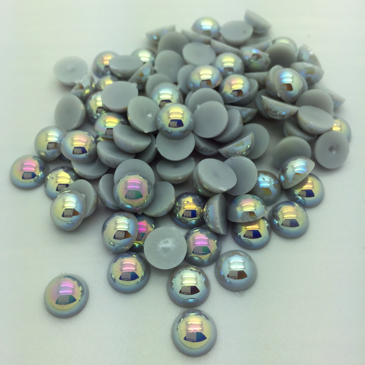 4mm/400pcs DIY Half Round Pearl Bead Flat Back Scrapbook For Craft Pick Colors: 08