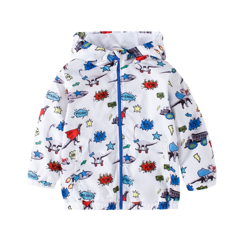 Little Maven Baby Jas Dinosaurus Print Windjack Voor De Jongen Bovenkleding Jas Baby Jongens Capuchon Met Rits Kleding Kids