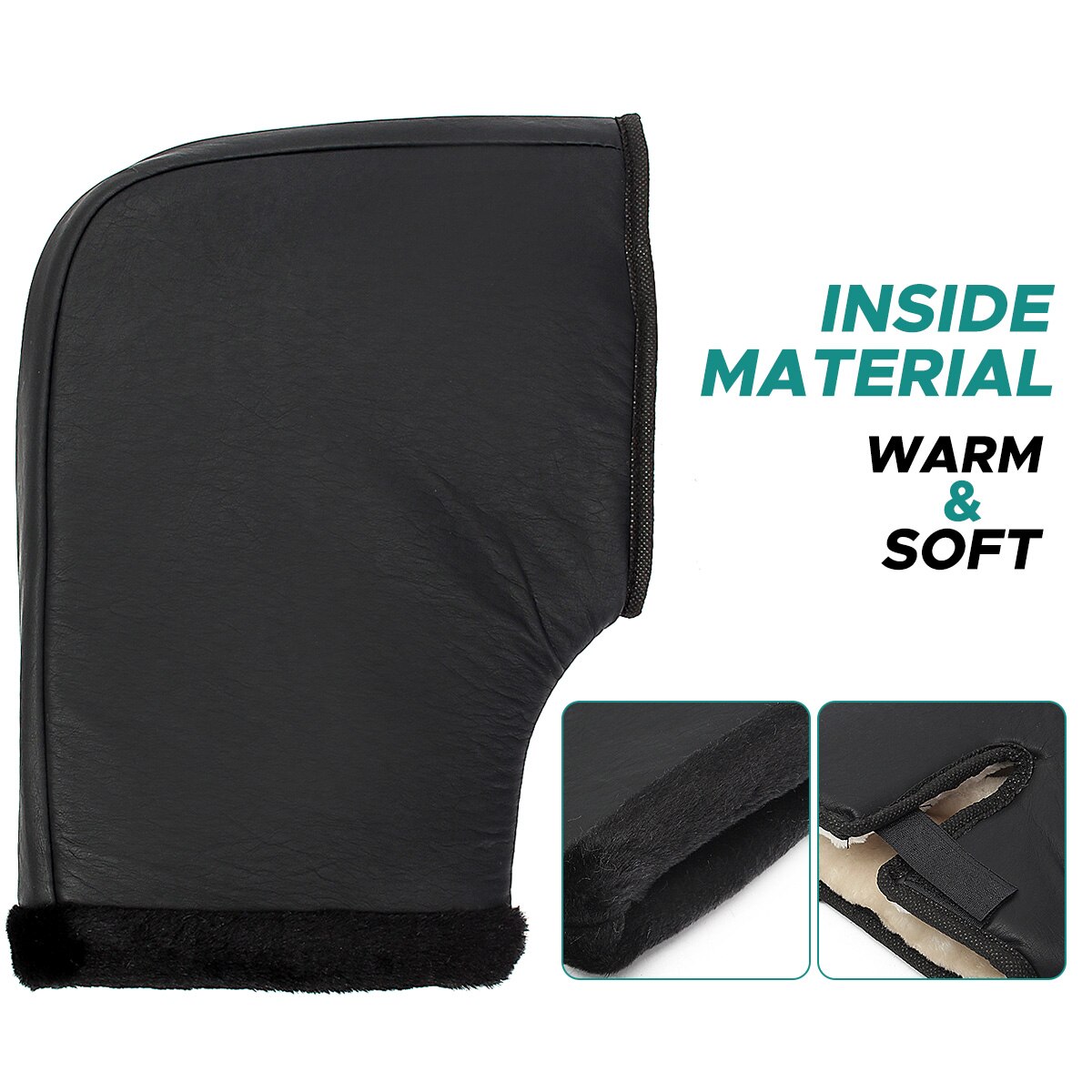 Motorfiets Stuur Winddicht Pu Winter Dikke Warme Stuur Moffen Thermische Cover Handschoenen Universele Voor Motorfietsen, Scooters