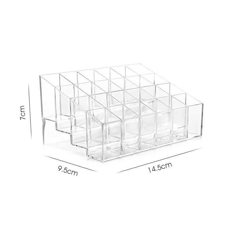 Clear Acrylic Makeup Layered Storage Box Dressing Table Cosmetic Lipstick Finishing Grid Box Desktop Drawer Storage Compartment: 9.5x7x14.5cm