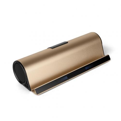 Draadloze Bluetooth Speakers Telefoon/Tablet Stand Houder Speaker Verbeteren Bass Stereo Kolom Hifi Muziek Model Draagbare Speaker: GOLD