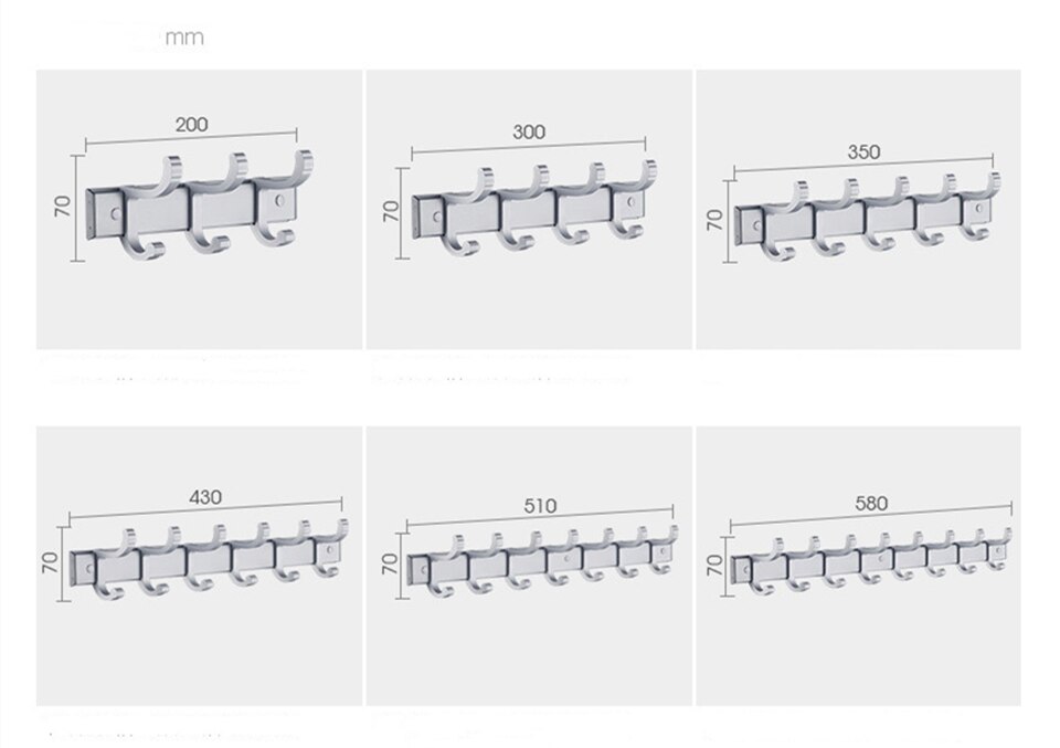 3/4/5 gaten Wandmontage Hanger Haken Jassen Rek Muur Haken Kleding Rails voor Keuken Badkamer Kamer doek Handdoekenrek Jas Hoed