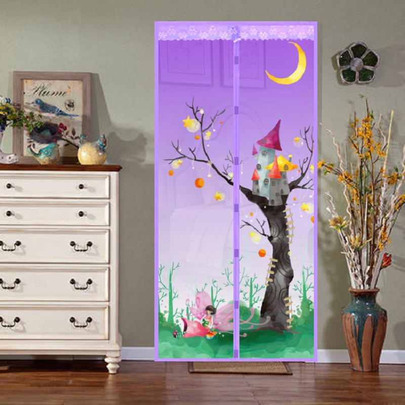 Magnetisk gardin nät myggnät sommar anti-mygg nät gardiner mjukt garn dörr mygg fönster nät tyll: E / 100cm x 210cm