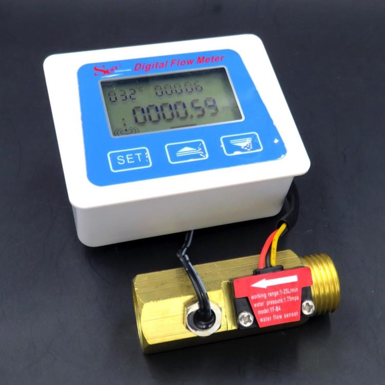 Digital Flow Meter Hall Flow Meter Low Power Digital Flow Sensor Battery-Powered Water Meter