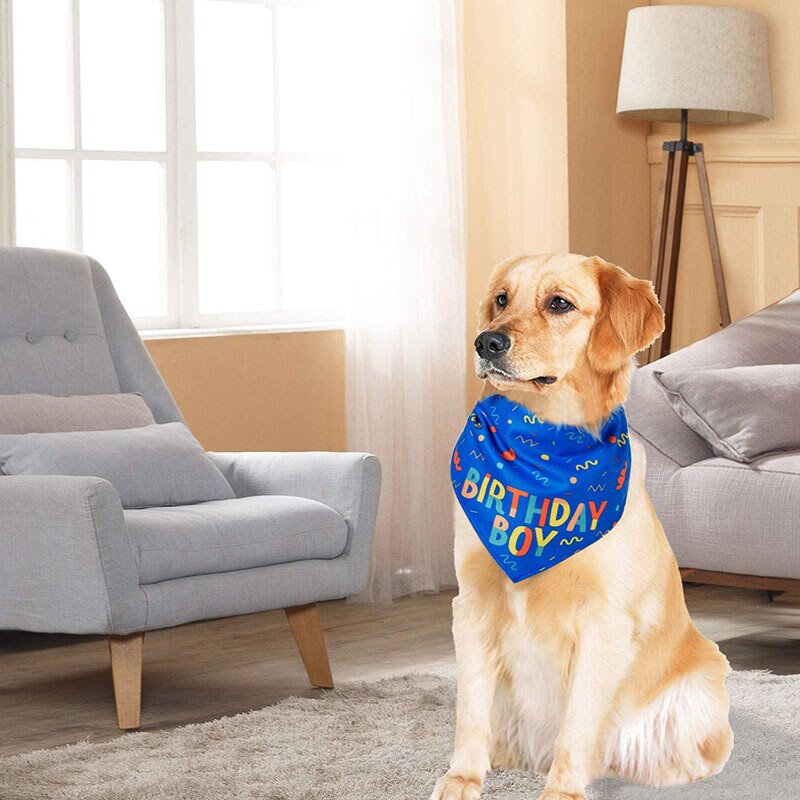 Bandana pour chien, grand foulard pour animaux de compagnie, de noël ou d&#39;anniversaire, bavette triangulaire lavable pour chat