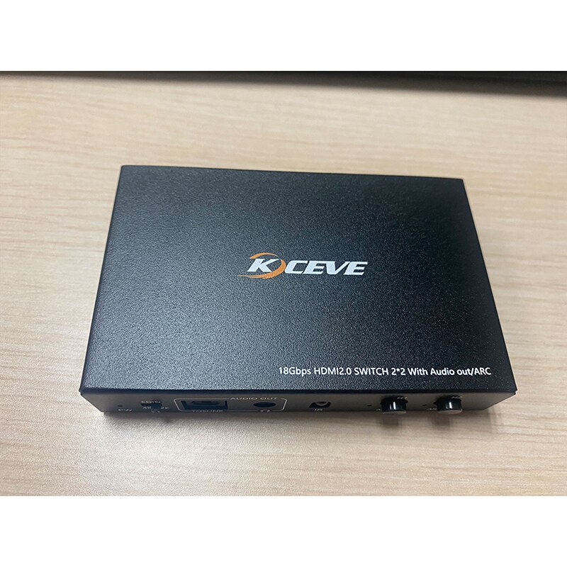 Wishcolor KC-HDA202A HDMI Audio Splitter 2 In 2 Out 18Gbps HDMI2.0 Switch 2*2 With Audio Out/ARC