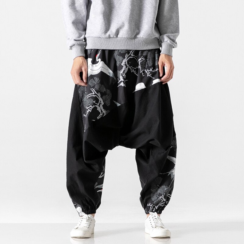 Pantalones bombachos con estampado de para hombre, pantalón corto de retales, cintura elástica, holgado, informal, talla grande