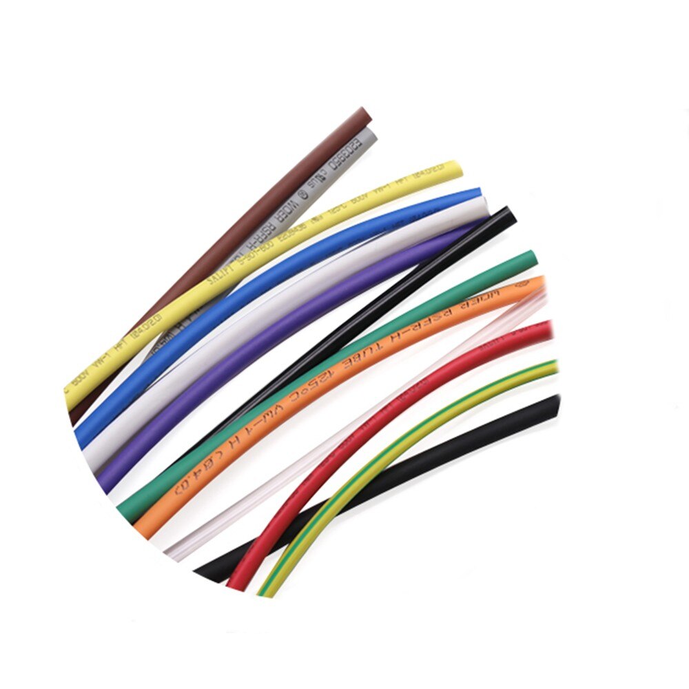 5meters 1mm 2:1 Heat Shrink Shrinkable Heatshrink Tube Tubing Electrical Wire Sleeve white/red/green/blue/Transparent/yellow