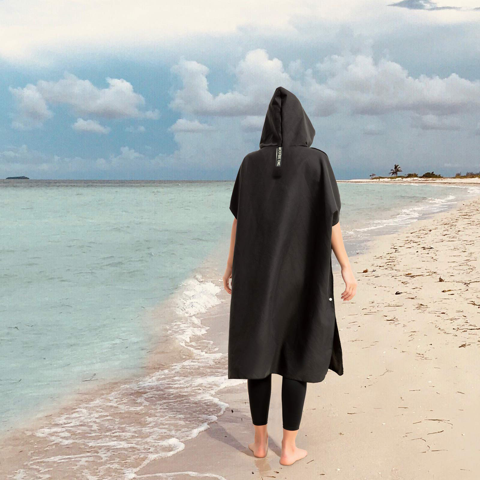 Strandtuch, Mikrofaser-Kapuzenhandtuch, schnell trocknend, Schwimmen, Reisen, Surfen, Sauna, Fitnessstudio, hochsaugfähig, leicht, Bademantel, Umhangwechsel