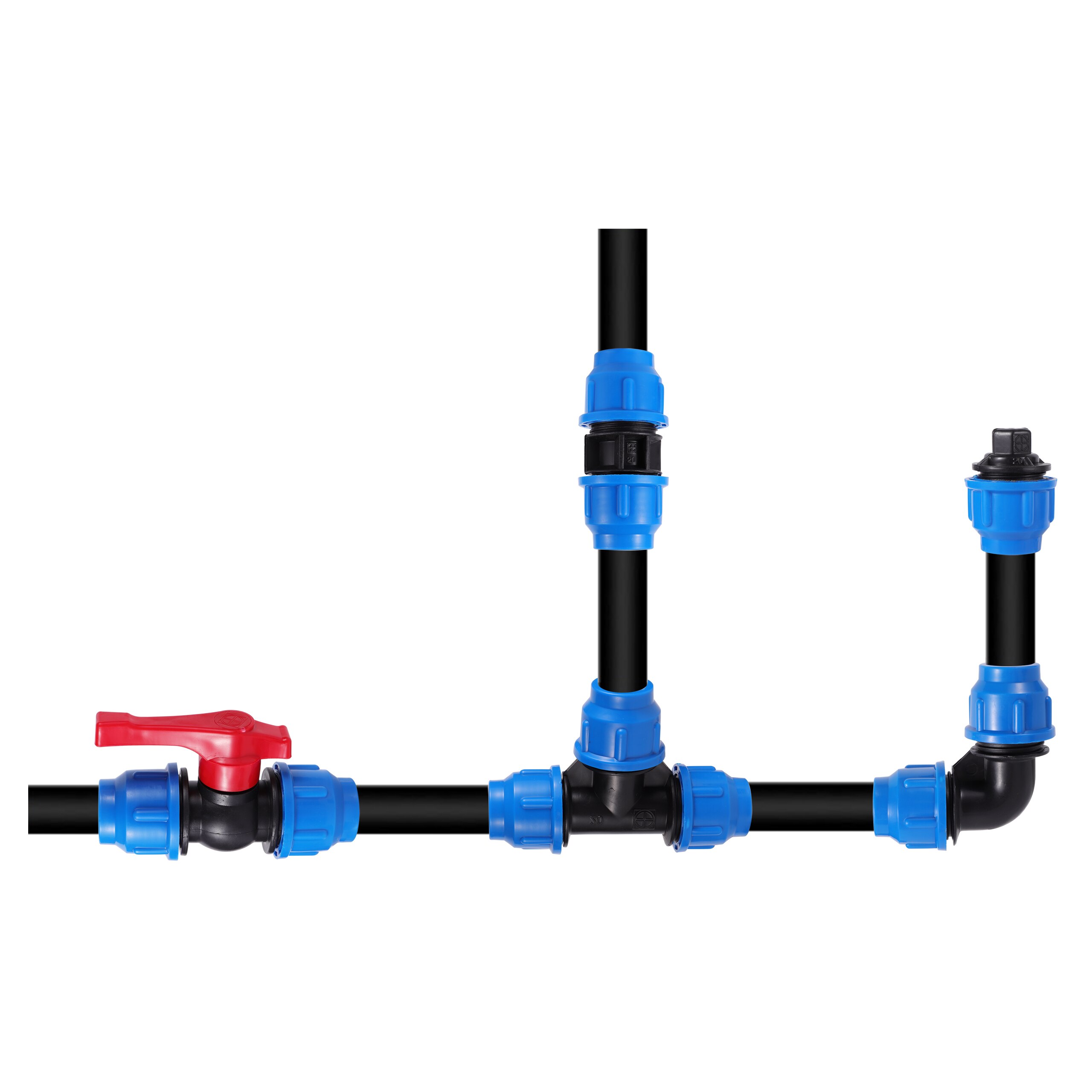 20/25/32/40/50mm PVC PE tubo grifo divisor de agua conector de válvula rápida de plástico jardín agricultura riego accesorios de tubería de agua