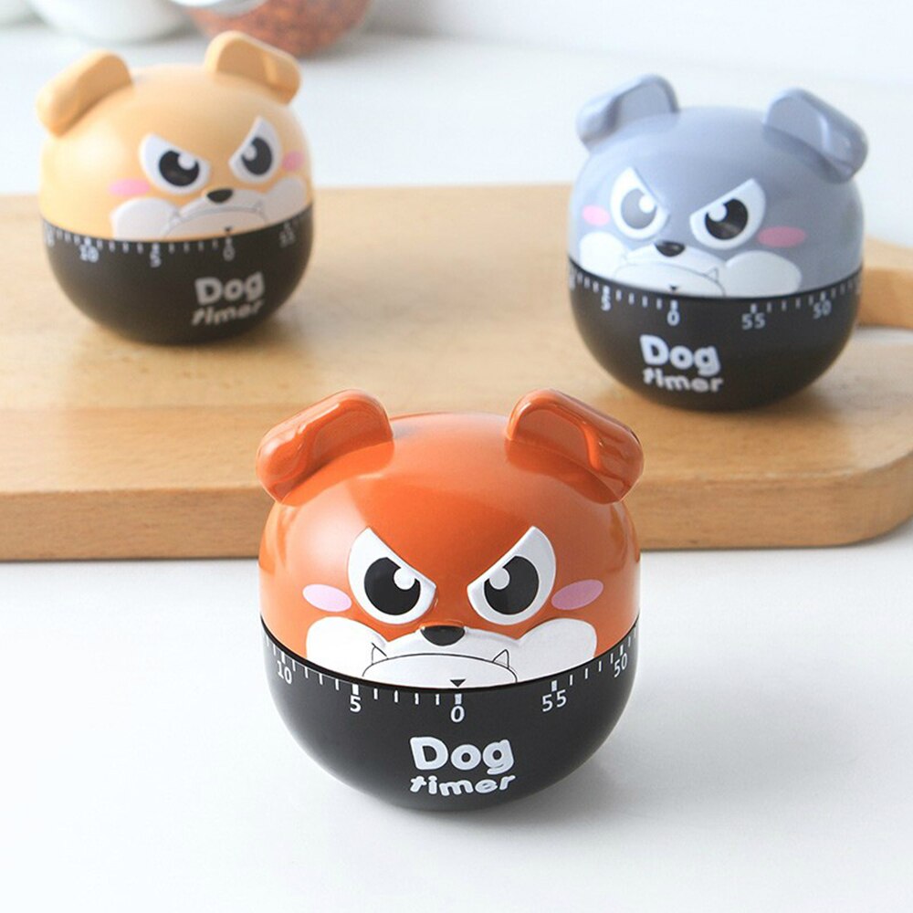 Cartoon Dog Shaped Kitchen Timer Home Kitchen Alarm Clock Countdown Dog Mechanical Time Reminder For Cooking Baking Studying