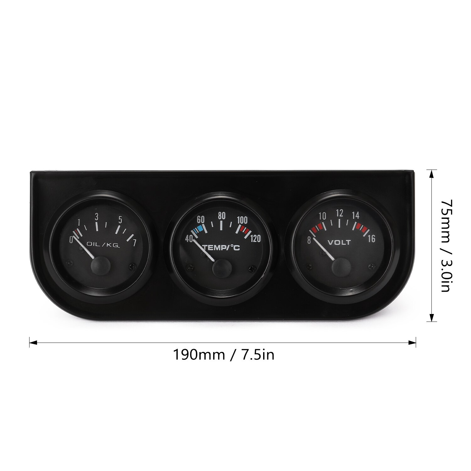 52mm 3- i -1 volt måler + vanntemperaturmåler + oljemålersett voltmåler eller oljetemperaturmåler