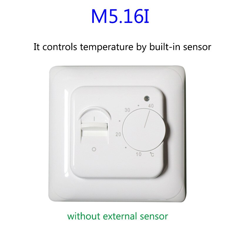 M5 Room Floor Heating Thermostat Mechanical Temperature Controller Infrared Warm Floor with 3m External NTC Sensor Probe: Red