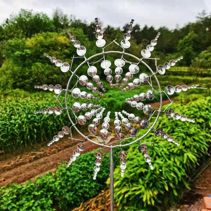 Garden Decoration Outdoor Unique And Magical Metal Windmill Wind Catchers Collectors Rotating 3D Wind Spinners Yard Ornament