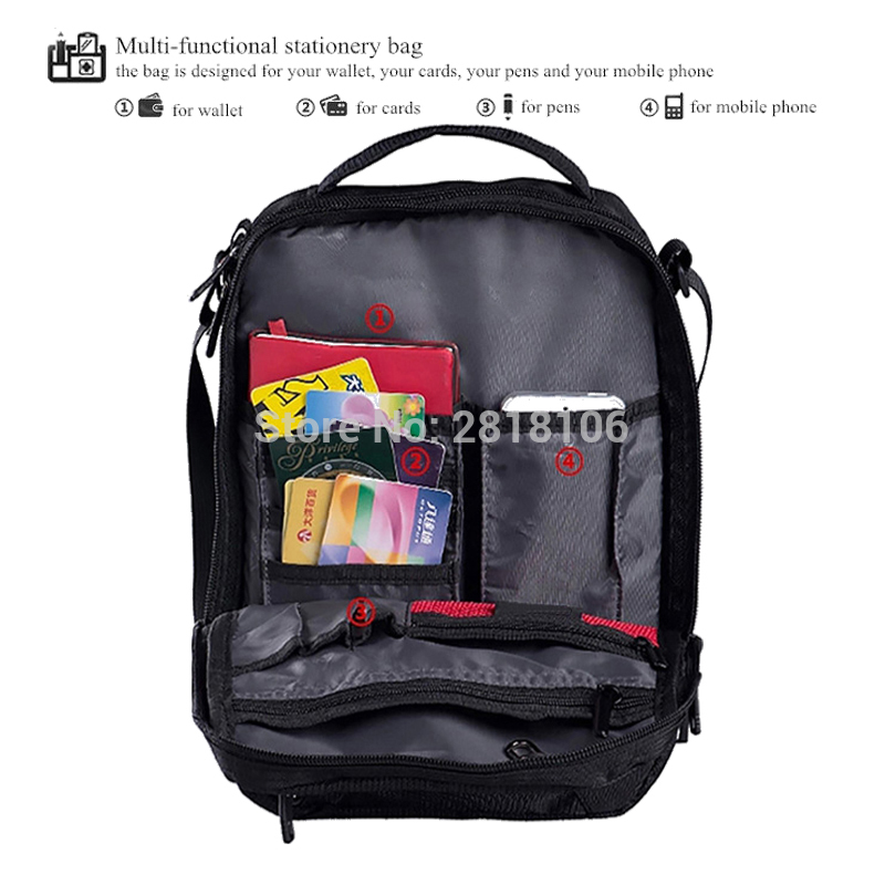 Messenger Shoulder Bag 11 inch Black Bag handy crossbody bag for students Casual Oxford Messenger Satchel SNB026