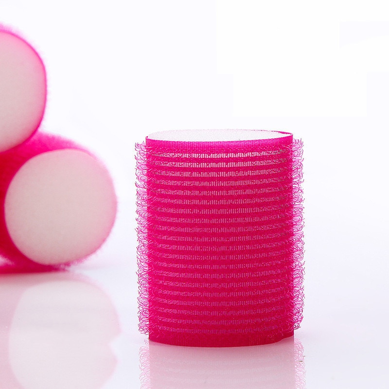 6 unids/set 4cm Color DE Ramdom de plástico adhesivo rulos de pelo de esponja de Curling magia rodillos peluquería DIY Kit de herramientas