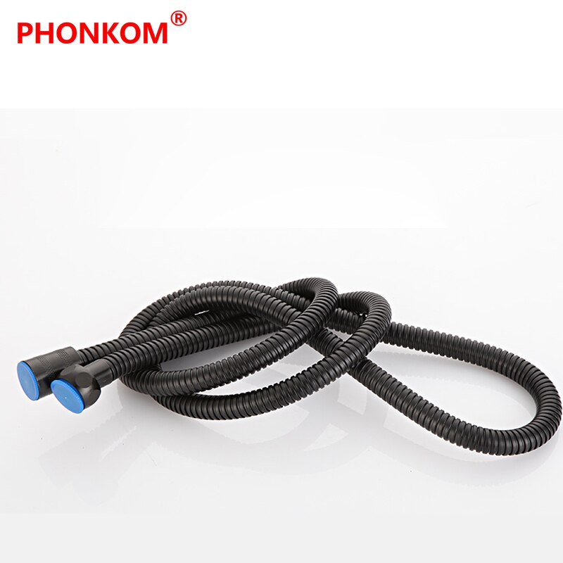 Phonkom Zwart Doucheslang 1.5M/2M Badkamer Handheld Douchekop Slang Flexibele Rvs Anti-Explosie buis Accessoires