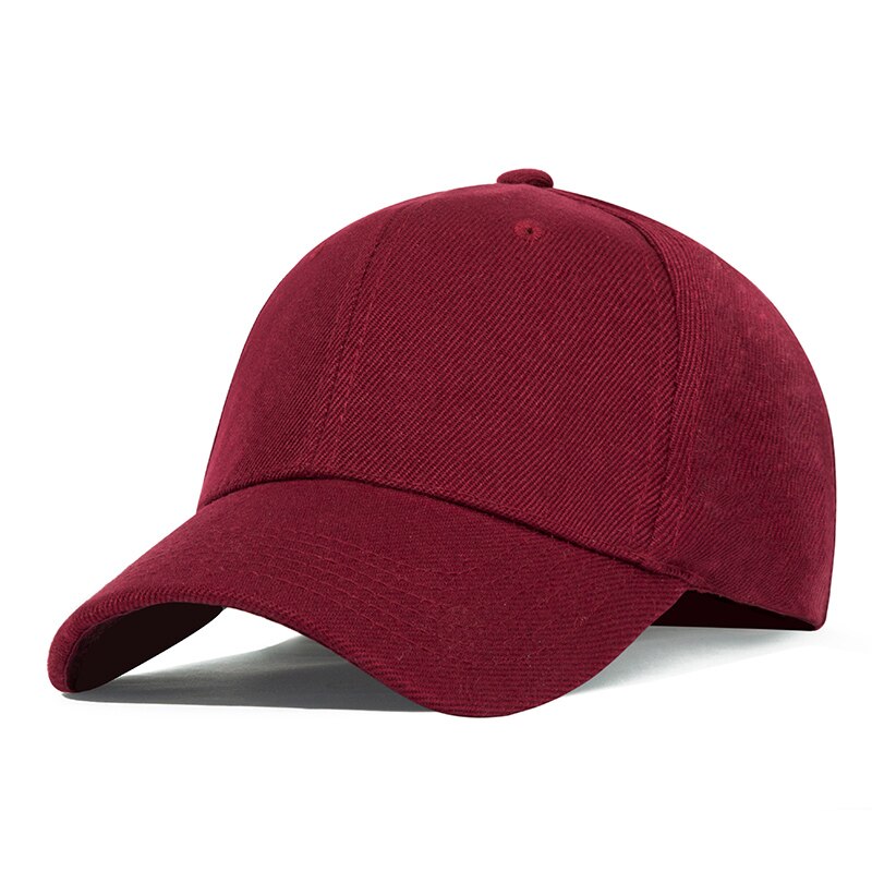 Truenjoy klassisk ensfarvet kvinders baseball cap mænd afslappet snapback hip hop cap hat udendørs sport hat unisex: Mørkerød