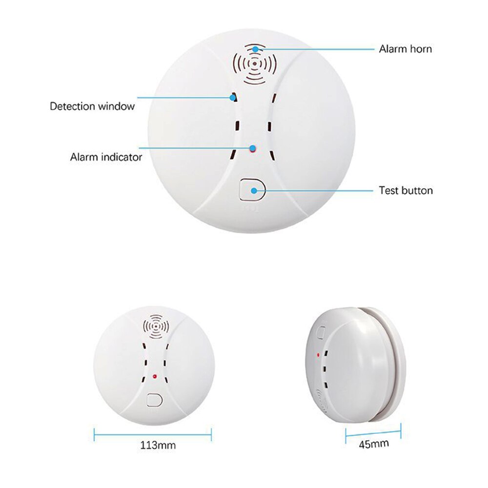85dB Voice Fire Smoke Sensor Detector Alarm Tester Home Security System Wireless Combination Smoke Alarm Fire Protection
