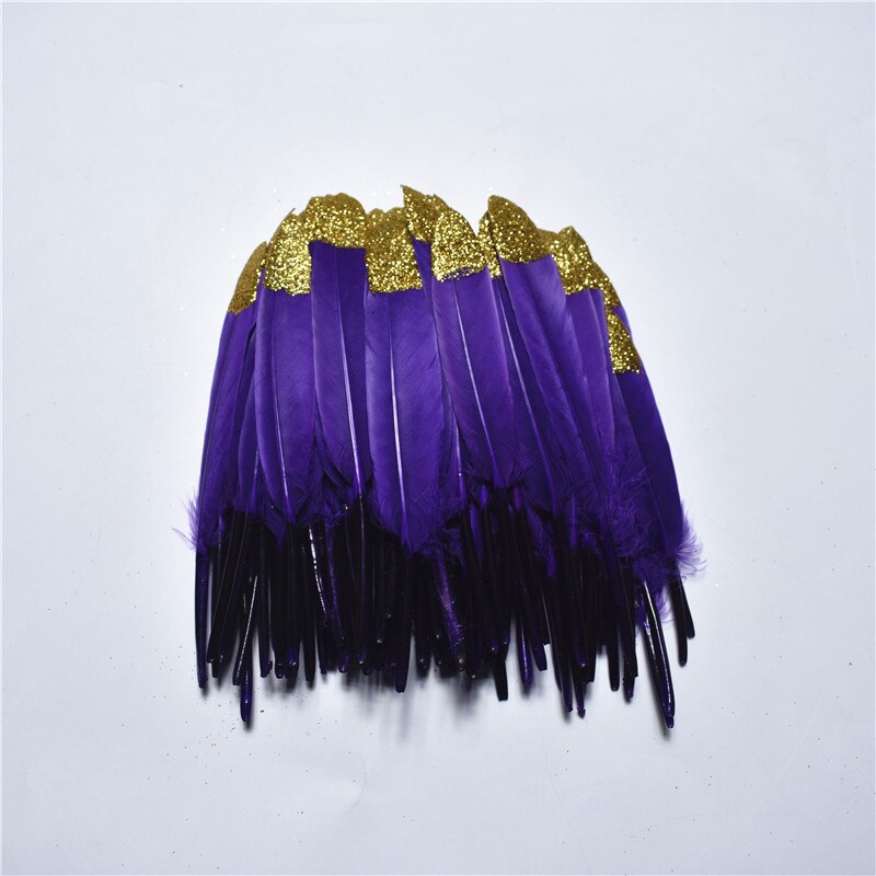 Rea 20 st/lot spray guld ankfjäder 10-16cm/4-6 tum diy fjädrar för pyssel plymer dekor fjädrar för smycken gör plommon: Mörklila