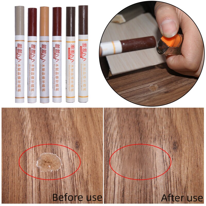 2 pcs set wooden repair crayon floor nail eye hole scratch Crack repair composite repair material