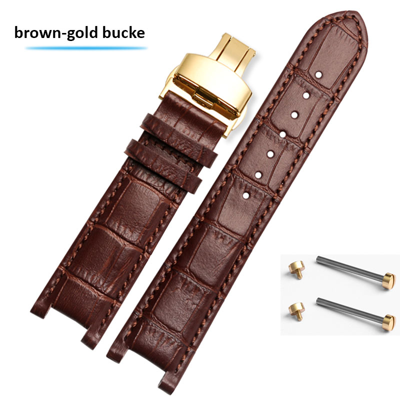 Bracelet de montre en cuir cranté 20*11mm 22*13mm pour GC Guess Passa véritable Lleathe chaîne de montre étanche hommes femmes