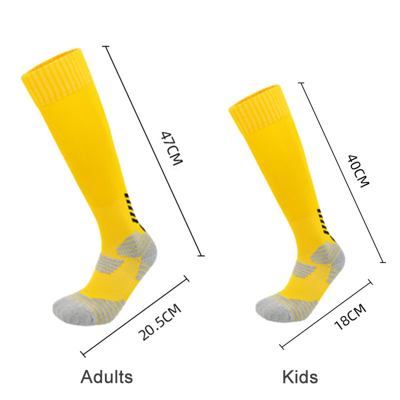 Calcetines largos de fútbol para niños y adultos, medias antideslizantes de entrenamiento para adolescentes, 3 par/lote