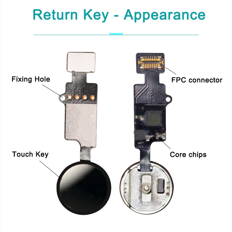 Botón de inicio Universal para iPhone 7, 7 Plus, 8, 8Plus, Cable flexible, restauración, reemplazo, tecla de retorno, todas las funciones, sin ID táctil, teclado de menú