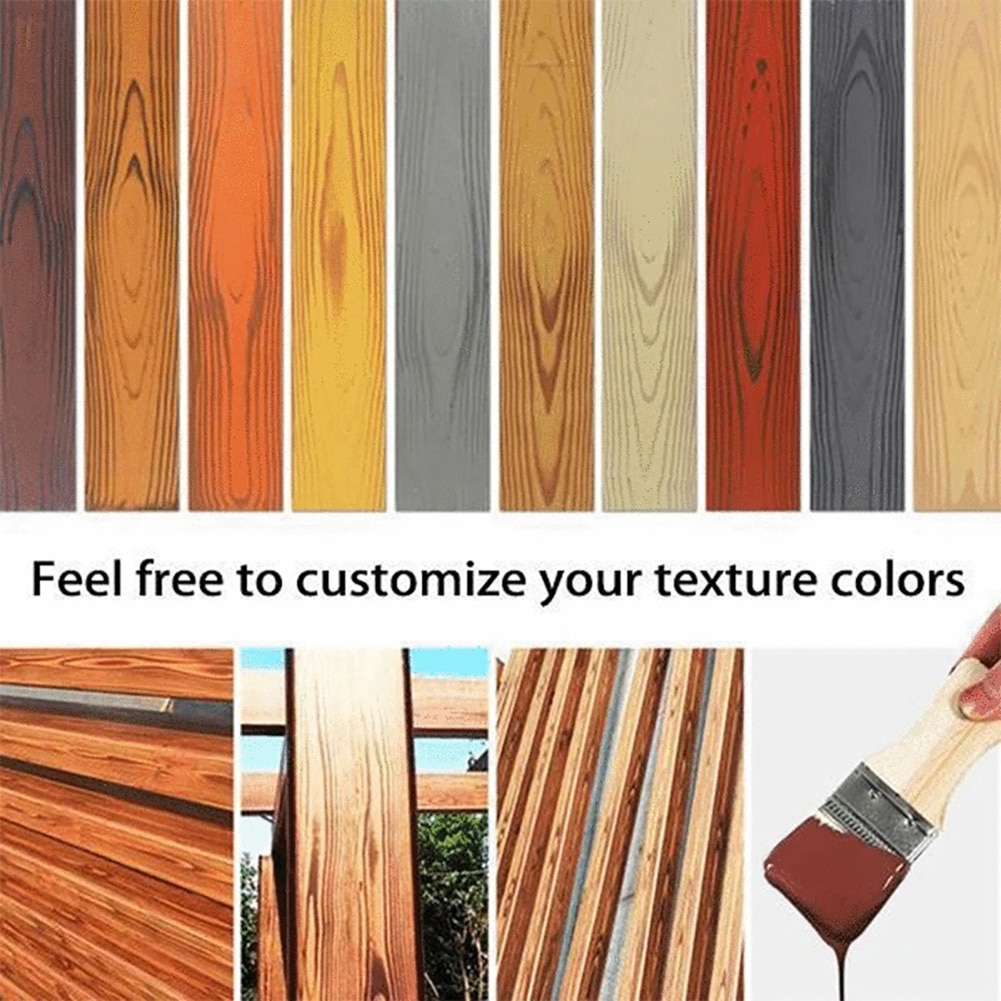 Outil de tamisage en bois, 2 pièces, Imitation créative, Grain de bois, peinture, rouleau, brosse, caoutchouc, tampon, peinture murale