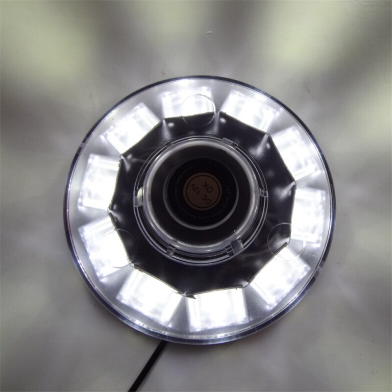Luz LED de advertencia de policía para vehículo, luces estroboscópicas de emergencia de 12V, 30W, resistentes al agua, 10 led, color amarillo, montadas magnéticas: Blanco