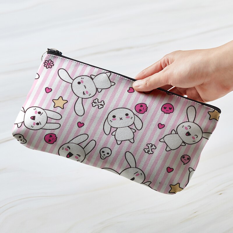 Tragbare frauen Lustige Karikatur 3D Schädel Kaninchen drucken Kosmetik Tasche Weibliche Nette machen-hoch Lagerung Beutel Organizer Schönheit Fällen: Stil1