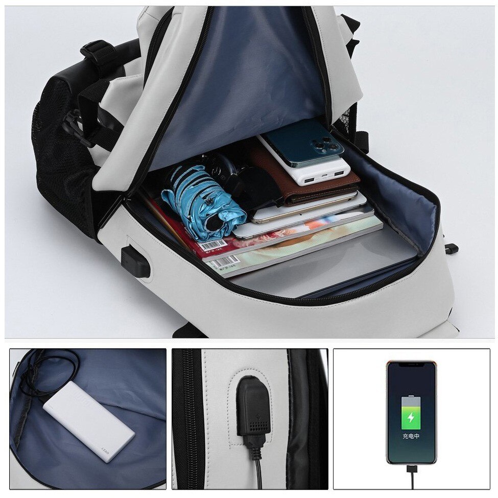 Mochila de viaje de alta capacidad para hombre, morral escolar para ordenador portátil de 15,6 pulgadas con carga Usb