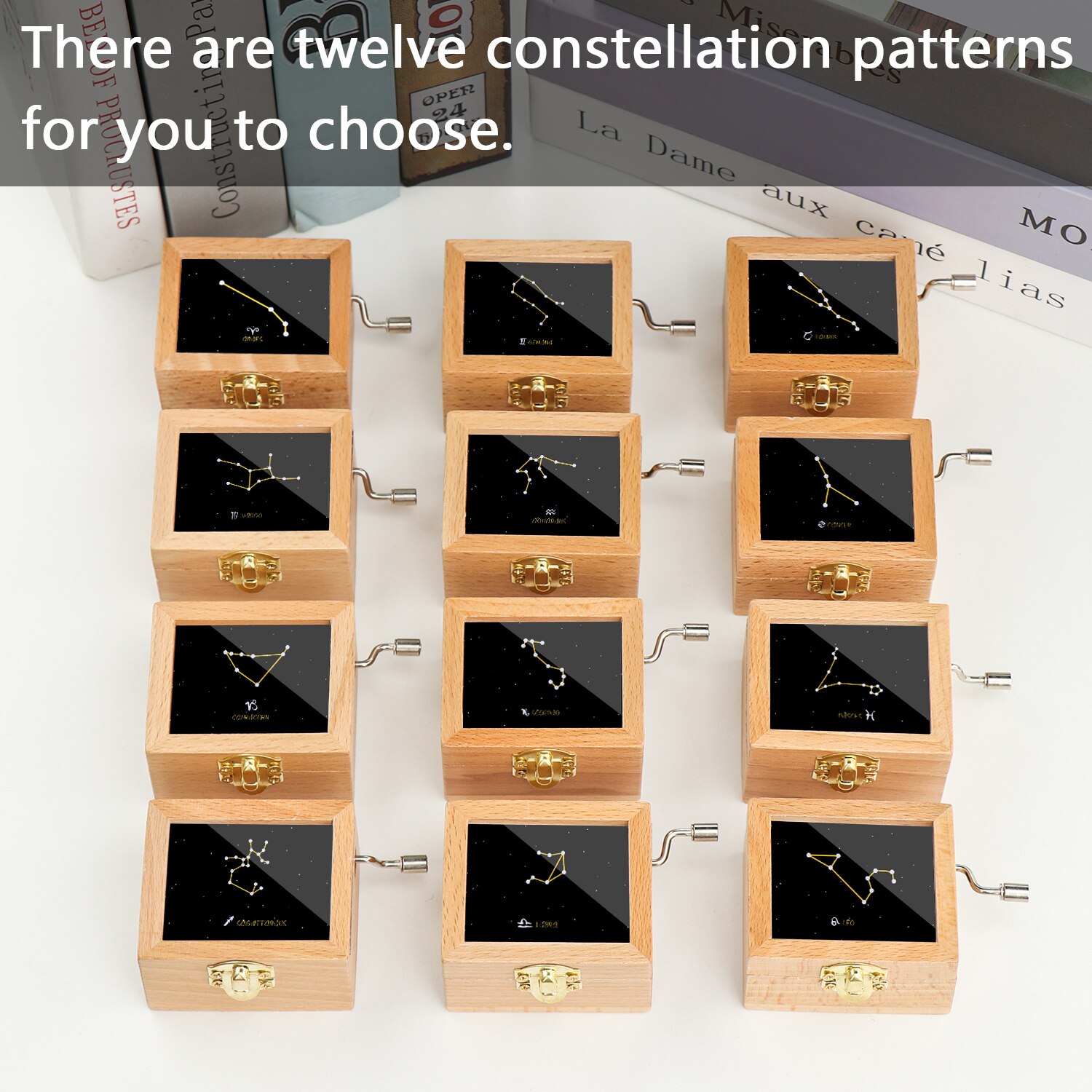 1PC Antique Music Box Wooden Hand Crank Classical Musical Boxes Children's Birthday Mother's Thanksgiving Day Memorial