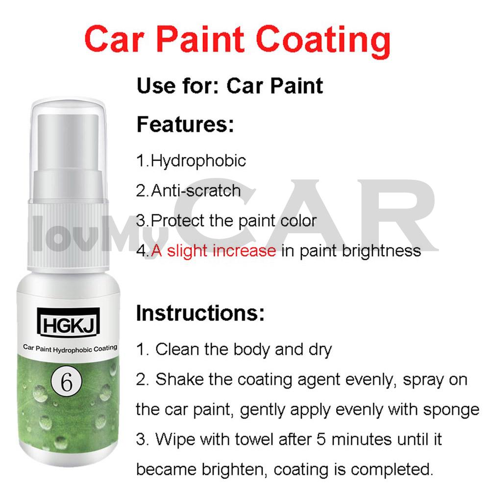 HGKJ-6 Hydrophobic Coating Anti Scratch Auto Paint Sealant Care Polishing Spot Rust Nano Ceramic Coating Car Care Paint Cleaner