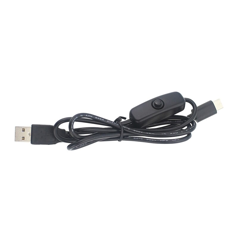 3a raspberry  pi 4 strømkabel 1m switch usb type c ladekabel med tænd/sluk knap til android telefon raspberry  pi 4