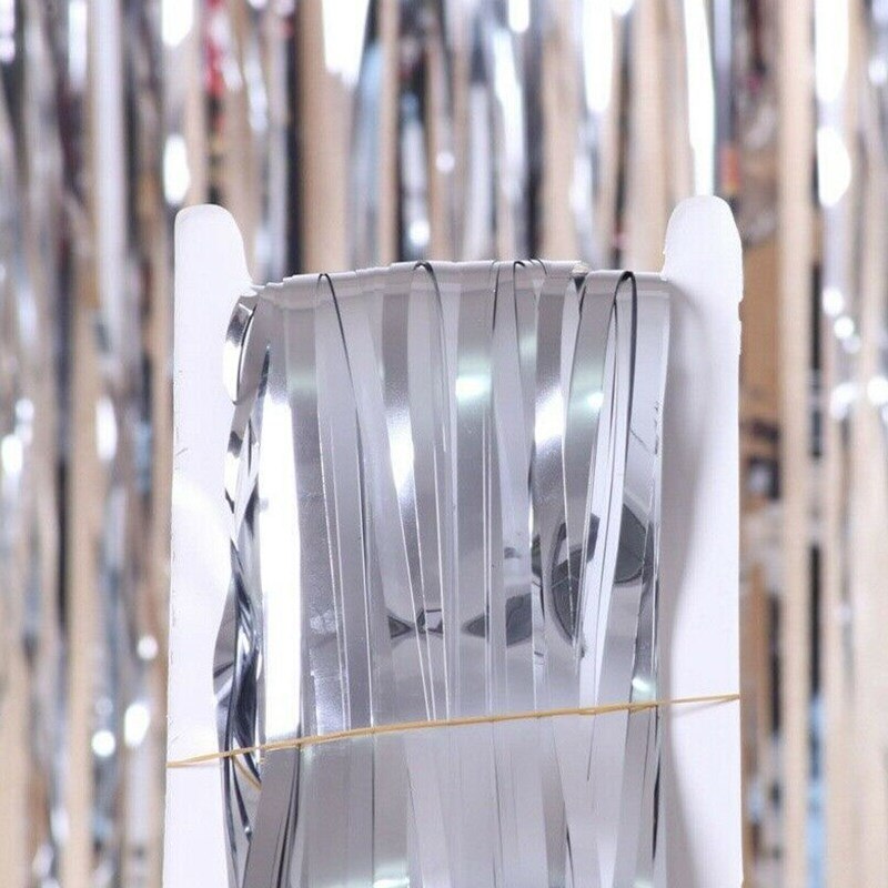 2M Metallic Foil Fringe Shimmer Backdrop Wedding Party Wall Decoration Photo Booth Backdrop Tinsel Glitter Curtain Gold: G