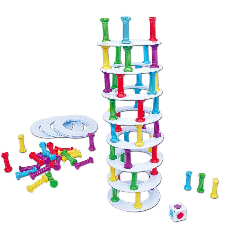 Gioco impilabile a torre jumbo Jenga gioco blocchi di costruzione raffinati con dadi rovesciamento torre pendente giocattolo giochi per feste in famiglia: Default Title