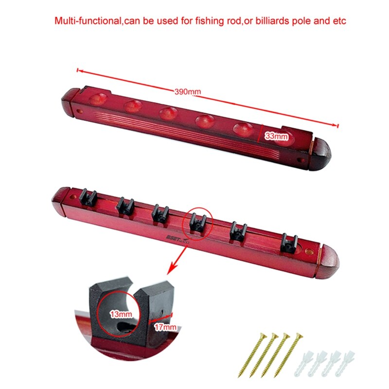 BSET MATEL Wooden Rods Rack Fishing Pole Holder Rod Holders Display Racks Fixing Rack Wall Mounted Rod Collection Rack Storage