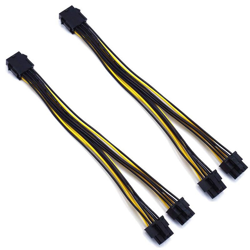 PCIe 8 Pin to 2 x 8 Pin (6+2) PCI Express Adapter Power Cable PCIE Y - Splitter Extension Cable 8 Inches: 2