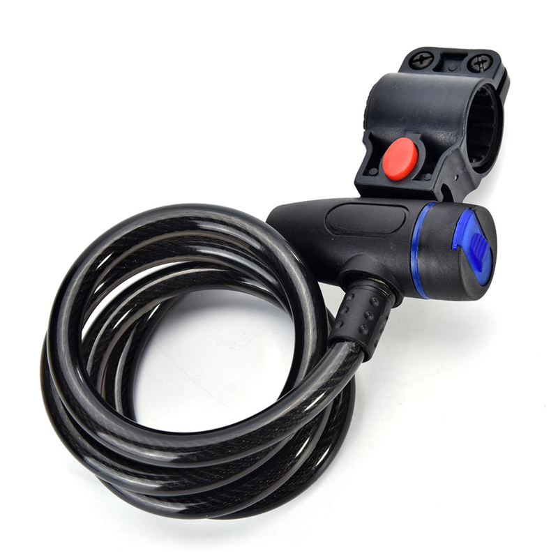 Bicycle Lock Black Road Bike Lock Anti-theft Coiling Cable Lock Security Lock Steel For Mountain MTB Bike Motorcycle 1m